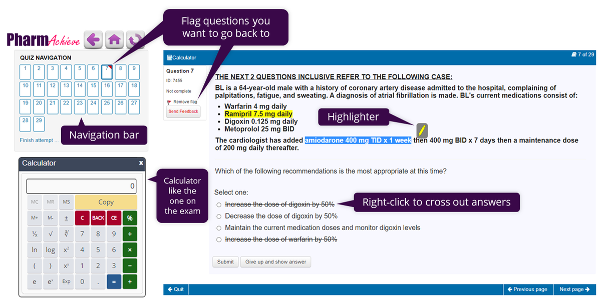 Most realistic simulation of the exam environment
